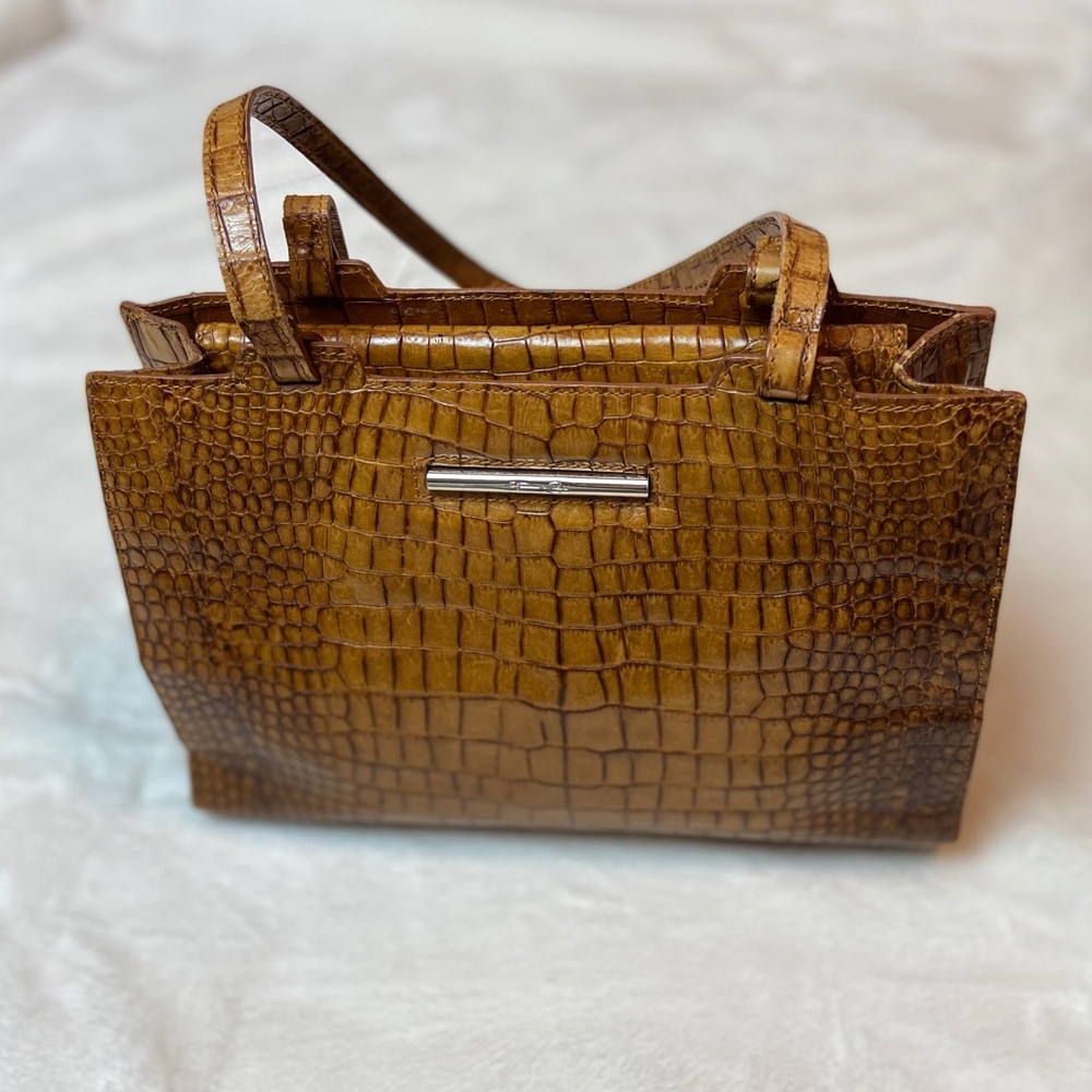 Vintage Cole Haan Croc Leather Embossed Handbag